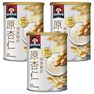 QUAKER 桂格 原杏仁燕麥穀奶, 390g, 3罐