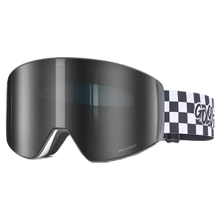GOLOV.EJOy 超廣角磁吸雙層滑雪護目鏡, 子夜黑, 20 x 13 x 10cm, 寬廣視野，快速換片, 1個