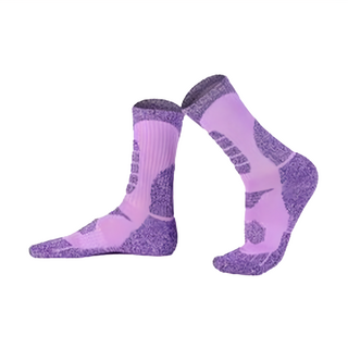 PORA BELLA 高筒拼色羊毛保暖襪 一雙, M(35~39cm), 女款 紫色