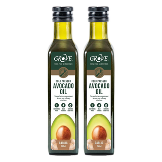 Grove 葛洛芙 冷壓初榨酪梨油 大蒜, 100%純淨天然, 高發煙點, 250ml, 2瓶