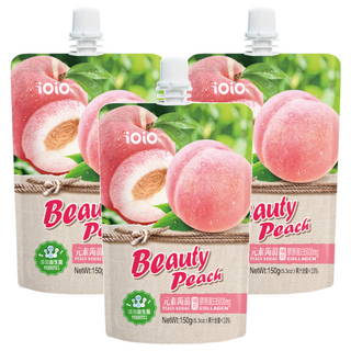 十全 iOiO 食在愛我 元素蒟蒻 膠原蛋白蜜桃 添加12種維生素 含日本膠原蛋白胜肽, 150g, 3包