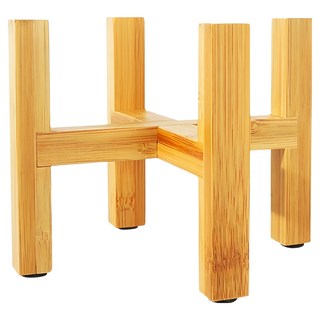 葉子小舖 實木落地式十字花盆架, 1個, 原木色