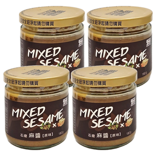 東和製油 石磨麻醬 (原味) 180g, 特選新鮮白芝麻、南台灣花生, 無防腐劑、香料、化學添加物, 4罐