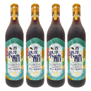 永禎 香淳米醋 精品料理醋, 含小麥草，600ml 台灣製造, 4瓶