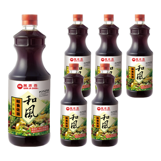 萬家香 和風輕食佐醬 100%天然豆麥醬油 無油零脂肪沙拉醬, 1L, 6瓶