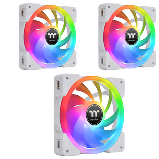 曜越 SWAFAN EX12 RGB 正反轉水冷排風扇, 無線自由, 絢麗光彩, CL-F161-PL12SW-A, 白色, 3個