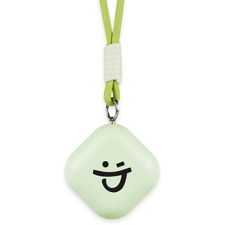 aibo USB充電式 方塊笑臉 隨身暖手寶/暖蛋 附掛繩, 粉綠色, USB-23T3