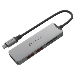 ADAM elements 亞果元素 CASA Hub USB-C Gen2 五合一多功能高速集線器, 4K 60Hz, 10Gbps, 灰色, 1個
