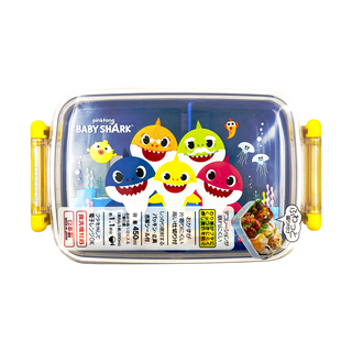 Skater 銀離子分格方形便當盒, BABY SHARK 鯊魚寶寶, 450ml, 1個