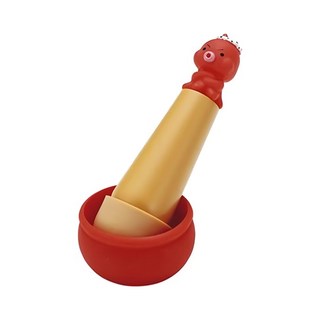 KAI 貝印 House 章魚燒塗油棒組, 廚房用具, 紅色 + 黃色, 1組, 全長(10.5cm) + 固定皿(3.5 x 2.6cm) + 紅色油皿(5.2 x 3cm)