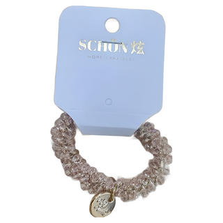 SCHÖN 韓版水晶髮圈 粉色 時尚髮飾 髮圈