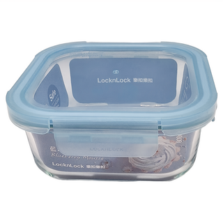 LocknLock 樂扣樂扣 藍莓慕斯耐熱玻璃保鮮盒 159 x 159 x 70mm 正方形 -20~400度 490g 800ml, 1個, 1個