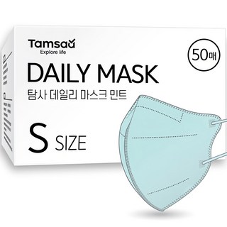 Tamsaa 日常鳥嘴型立體口罩 韓國製 薄荷綠 S號 成人口罩, 50片, 1盒