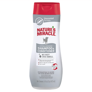 NATURE'S MIRACLE 自然奇蹟 低敏洗毛精, 無香味配方, 適用於敏感皮膚的狗, 473ml, 1瓶