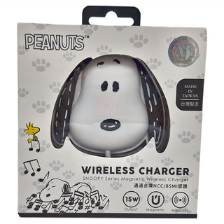 MING JENN 明震 PEANUTS 磁吸無線充電盤 附底座 15W, 史努比, 1個