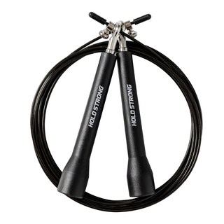 HOLD STRONG 競速跳繩，長度可調，輕巧便攜，健身燃脂訓練器材, 3m, 黑色, 1個