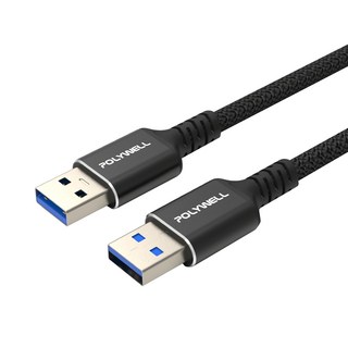 POLYWELL 寶利威爾 USB3.2 Type-A 公對公高速傳輸線 Gen1 5Gbps PW15-W45-M983, 3m, 黑色, 1條
