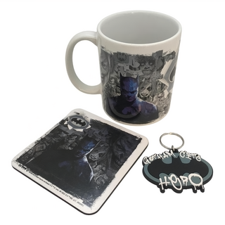 Batman 蝙蝠俠 高級禮物組 內含馬克杯 杯墊 & 鑰匙圈, 罪惡高譚, 1組
