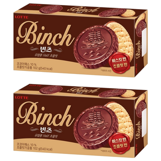 LOTTE 樂天 Binch 巧克力餅乾 102g, 2盒