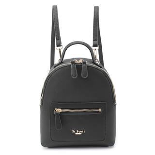 St Scott 女用 兩用迷你後背包 PBK927, 18 x 8.5 x 21cm, 黑色