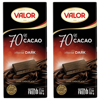 VALOR 70%純黑巧克力片, 100g, 2片