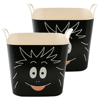 stacksto X 泡泡先生 聯名收納籃 - 黑泡泡, 33.5 x 33.5 x 29.2cm, 2個