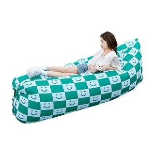 SUNORO 戶外空氣充氣沙發躺椅, 綠色笑臉