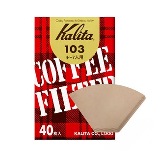 Kalita 咖啡濾紙 無漂白 103 4-7人份, 40個, 1盒