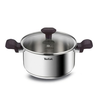 Tefal 特福 Tasty Cook 電磁爐適用不鏽鋼雙耳鍋, 20cm, 混色, 1組
