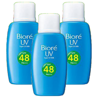 Biore 蜜妮 台灣公司貨 高防曬乳液 草本防護 SPF48/PA+++, 50ml, 3瓶
