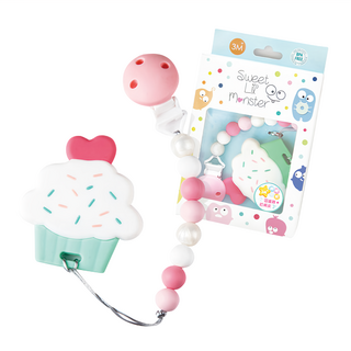 SWEET 固齒器 食品級矽膠材質 安全無毒 舒緩長牙不適, 奶嘴夾, 杯子蛋糕, 1組