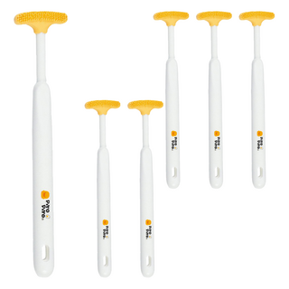 PiYOPiYO黃色小鴨舌苔清潔刷 - 超可愛的保持口腔乾淨和清爽適合口腔容易臭的人或吸菸者使用, 6支