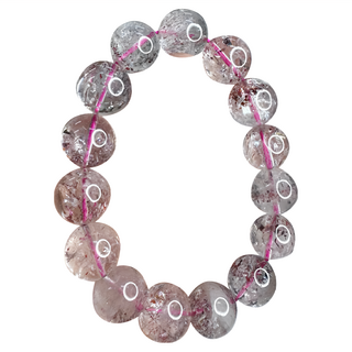 天然草莓超七水晶手珠，增強愛情運，提升個人魅力, 14mm