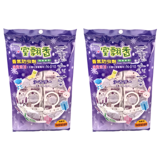 室翲香 薰衣草香氛防蟲劑, 衣櫥化妝室專用IN-010, 增量版和紙掛裝防蟲劑, 2包, 225g