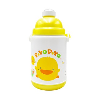 PiYOPiYO 保溫水壺 附贈可調節式揹帶, 黃色, 375ml, 1個