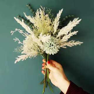 KUIBAO 快豹生活 Ingrid北歐風仿真花 38cm, 藍色落新花束, 1個