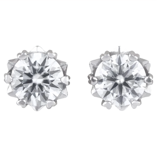 RADIANT STAR 璀璨之星 莫6爪桑鑽耳環 KMD123 2KMD1230007300 925純銀 0.7cm