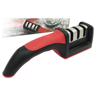 名仕 超犀利 三段式磨刀器, 防滑底座, 快速磨刀, CHX801, 21.5 x 5 x 5.7cm, 1支