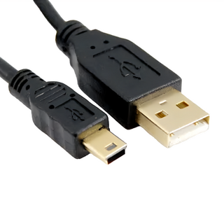 Cable USB 2.0 A公 Mini 5Pin 傳輸線, 0.3M, USBAM5PP0.3BK, 1條