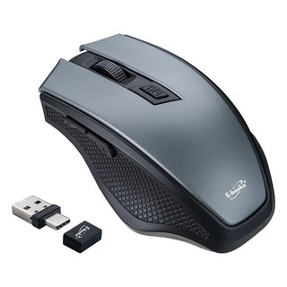 E-books M72 六鍵式Type C + USB雙介面靜音無線滑鼠, 2.4GHz無線技術, 800/1200/1600三段式DPI, E-PCG251, 黑色