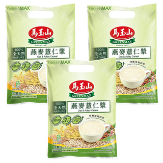 馬玉山 燕麥薏仁漿 100% 全天然 高纖 冷熱皆宜, 30g, 12包, 3袋