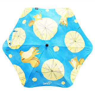 LoHoY 童趣圓夢傘, 輕量設計 圓角設計 夜間反光條 兒童安全雨傘, 90 x 66cm, 蒲英逐夢