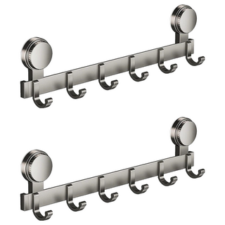 門後排鉤 免打孔安裝 強力吸盤, 2個, 槍灰色