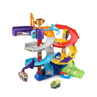 Vtech 嘟嘟車系列飆速賽車軌道組，多層賽道聲光互動，益智玩具培養手眼協調, 1組