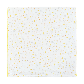 PiYOPiYO黃色小鴨 四方型雙層紗布浴巾 純棉柔軟親膚 透氣吸水 新生兒適用, W84*L86cm, 白色, 1條