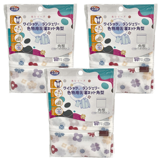 生活屋 角型洗衣袋 50x60cm Set 3個, 花季
