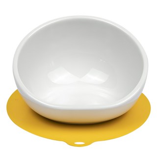HARIO 好璃奧 潔淨白磁碗 中型犬專用 130ml, 白色 + 黃色, 1個