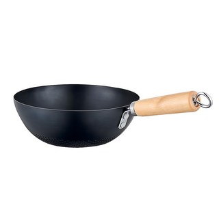 一人食無塗層不沾小鐵鍋, 24cm, 黑色, 1個