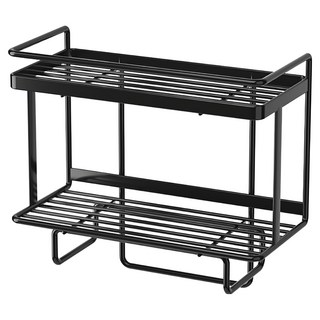 小麥購物 馬桶置物架 雙層 L778, 1個, 黑色