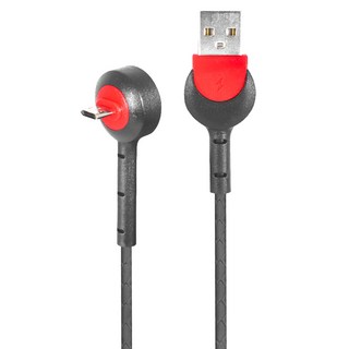 Kinyo Micro USB 手機支架充電傳輸線 USB-B17, 黑紅色, 1條, 1.2m